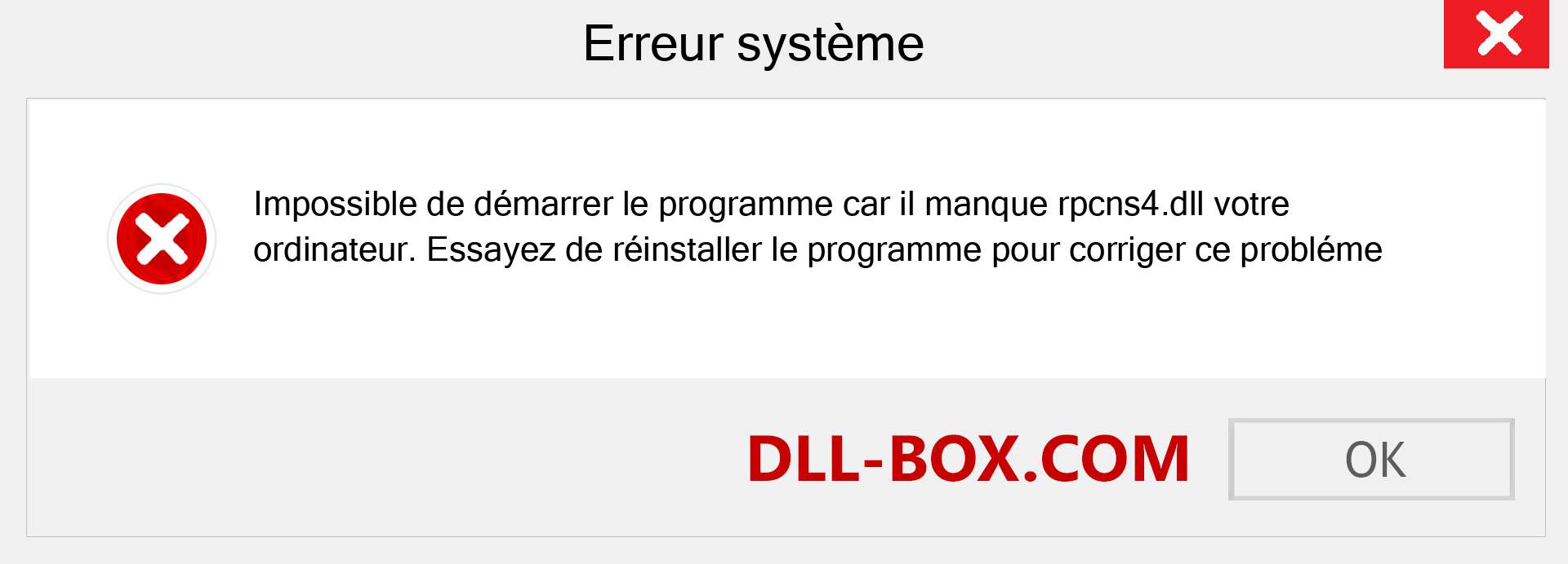 Le fichier rpcns4.dll est manquant ?. Télécharger pour Windows 7, 8, 10 - Correction de l'erreur manquante rpcns4 dll sur Windows, photos, images